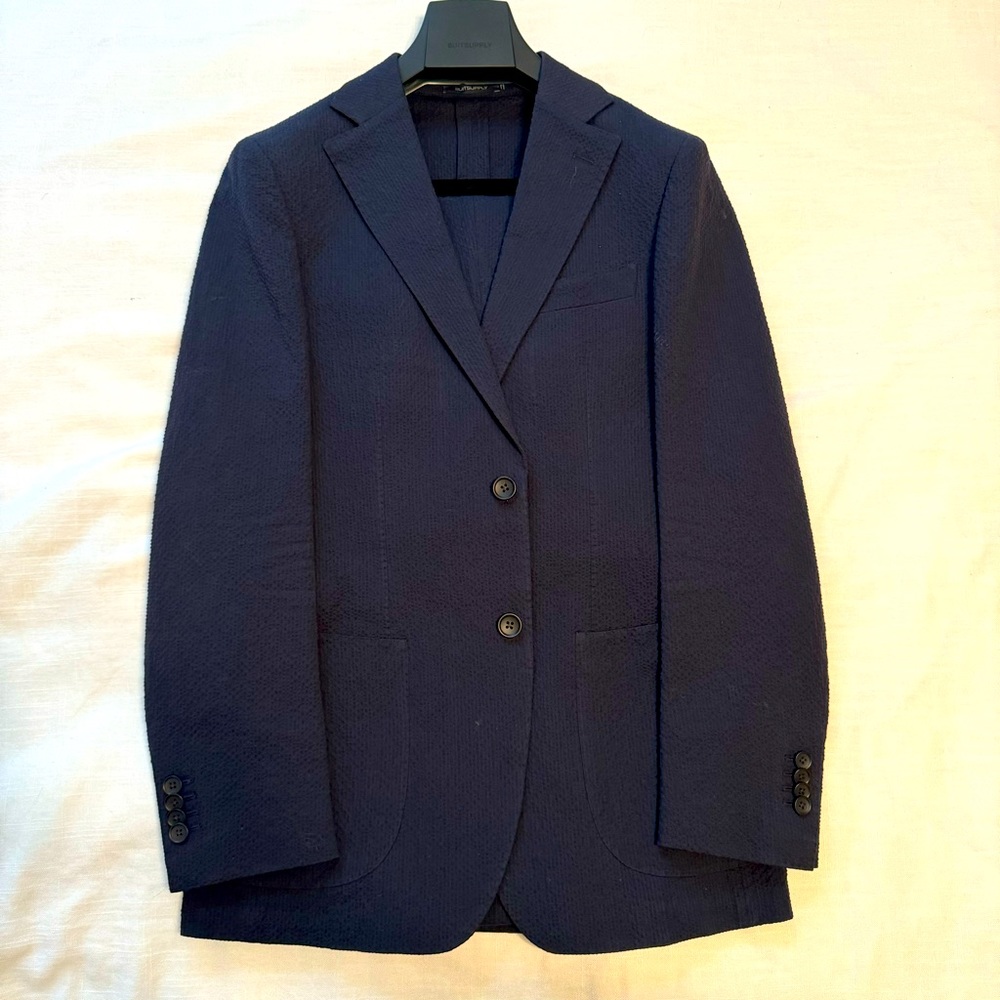 Suitsupply Havana Seersucker Cotton Stretch Suit 38R
